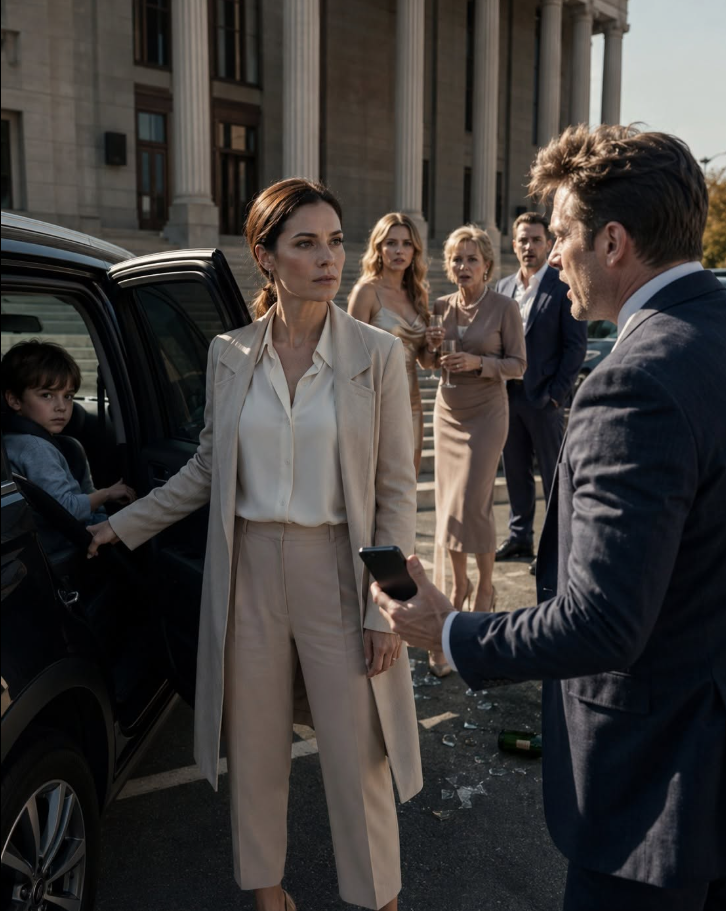 Five minutes after I signed the divorce papers, I stepped out of the courthouse with nothing except my son. Behind me, my ex-husband, his mistress, and his family were already celebrating his “fresh start”… until his phone began to ring.