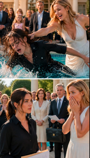 I climbed out of the pool soaked, shaking, and silent while Vanessa smiled like a queen. “Know your place,” she said, as the guests watched.