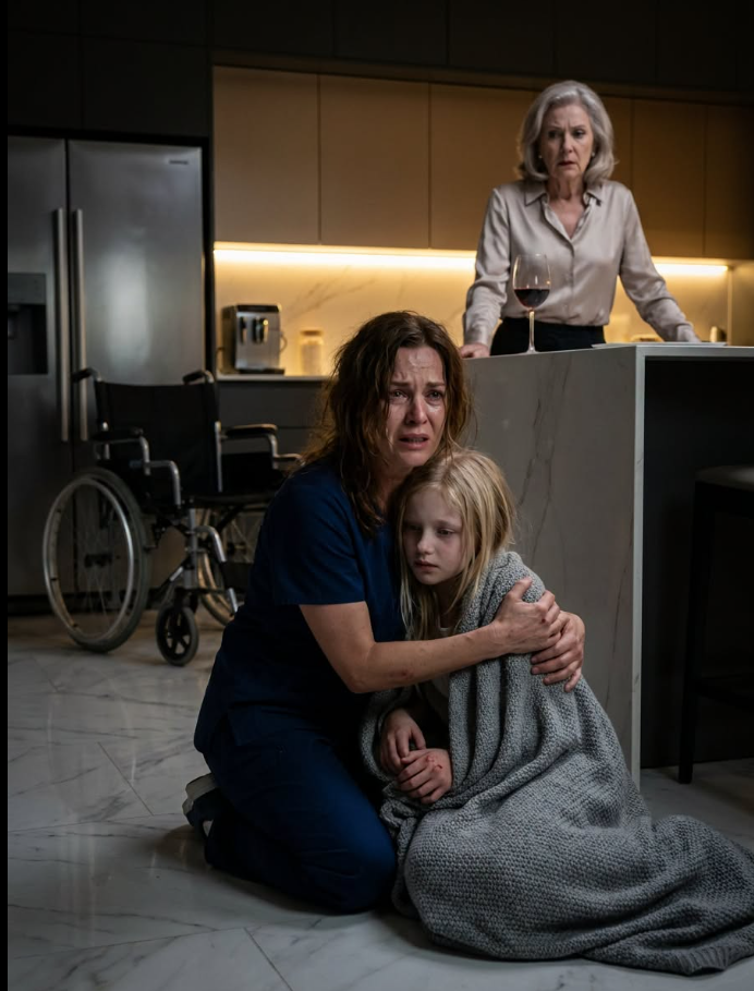 “You sold her wheelchair?” A mother comes home from a brutal hospital shift and finds her eleven-year-old daughter dragging herself across the kitchen floor—because Beatrice Harrow sold the child’s wheelchair. But within seventy-two hours, a hidden family trust will expose the cruelty Beatrice thought she could bury forever