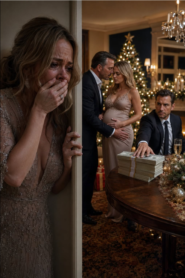 49.On Christmas Eve, I Heard My Husband Whisper “It’s Our Baby” To His Pregnant Mistress… Then Her Husband Put $200,000 In Front Of Me And Told Me Not To Divorce Him Yet... The first thing I heard was my husband laughing like a man in love.