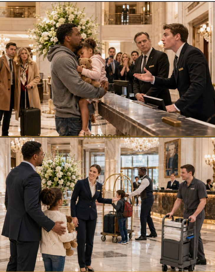 The “Broke” Single Dad Was Thrown Out of the Luxury Hotel—Until His Little Girl’s Teddy Bear Revealed Who Owned the Building