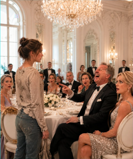 The millionaire’s father laughed in German because she looked poor until her answer made every rich man at the table forget how to breathe