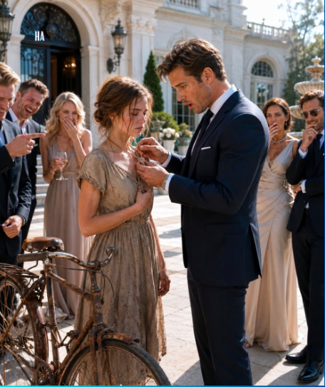Everyone laughed at the girl with the rusty bicycle until the billionaire opened the secret hidden around her neck