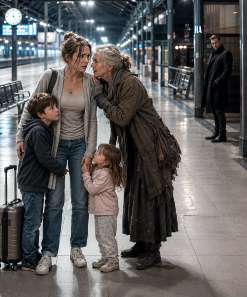 She Missed the Last Train With Her Children, Then a Homeless Woman Whispered Her Name and Exposed the Man Waiting to Destroy Her