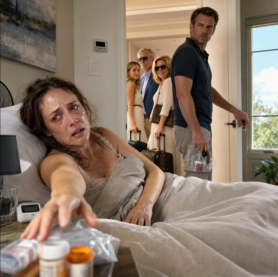 I was seriously ill, instead of helping, my husband left for Europe with his family for 74 days. He hid my medication, cut off the power and water, locking me in. But upon his return, when he opened the door, he suddenly turned pale