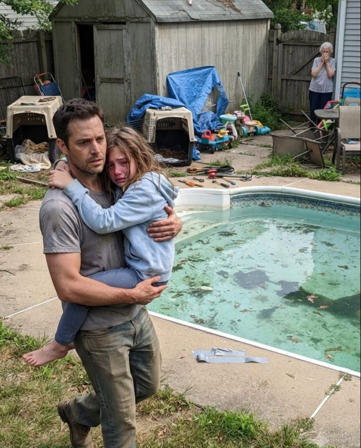 I Found My Daughter Locked in a Dog Cage Behind Her Mother’s House—Then She Pointed at the Pool and Whispered Something That Made My Blood Run Cold