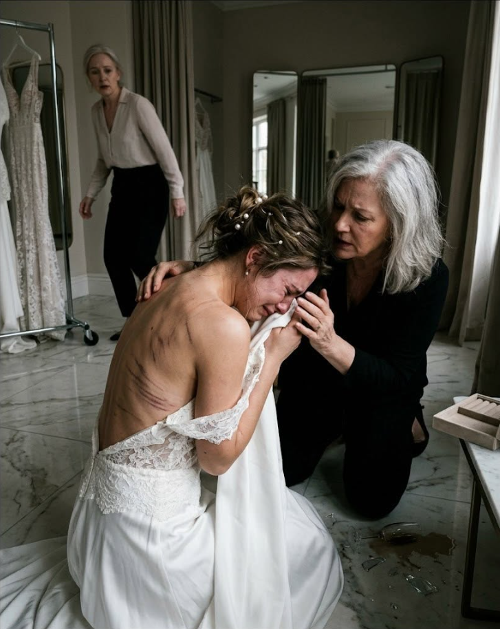 The seamstress unzipped my daughter’s custom silk wedding dress, and the champagne glass fell out of my hand.