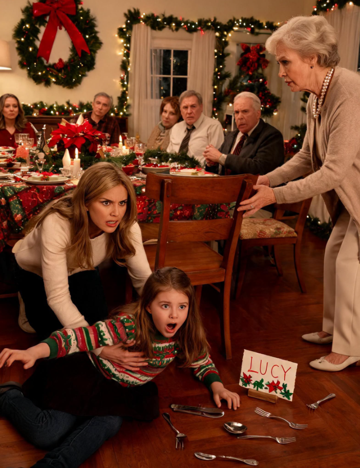 1.My mother pulled the chair away just as my eight-year-old daughter bent her knees.