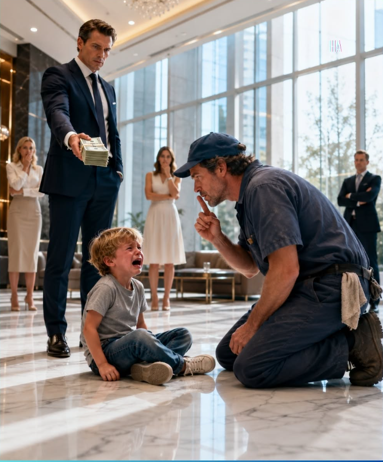 1.the billionaire CEO offered $750,000 to calm her screaming son, but the janitor only whispered one word