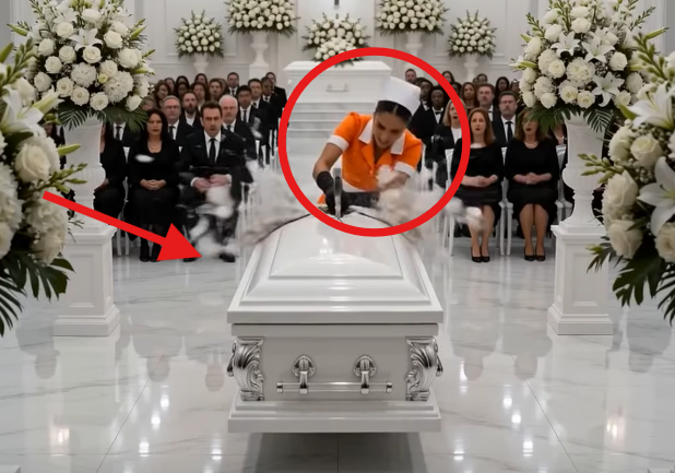 The funeral chapel was bright, white, and silent until the maid raised the crowbar.