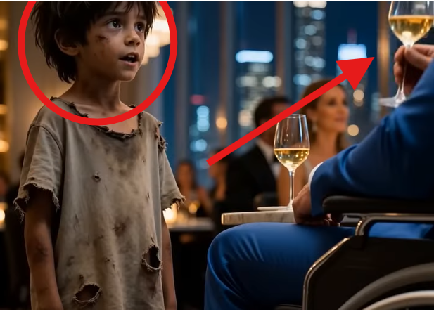 The poor barefoot boy stepped between the marble tables like he didn’t belong to the same world as the people eating there.