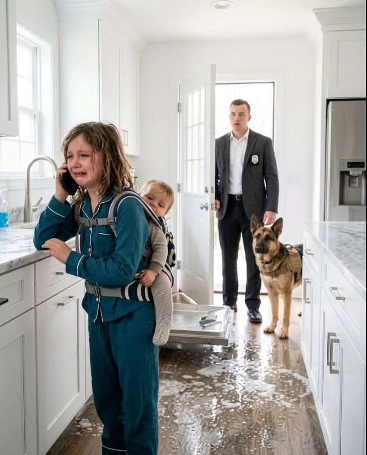 My seven-year-old daughter called me in tears and whispered, “Daddy… my back hurts.” When I rushed home, I found her scrubbing spilled milk off the kitchen floor while struggling to carry her six-month-old baby brother. I never raised my voice. Instead, I opened our security camera footage—and what I discovered shattered everything I believed about my marriage.
