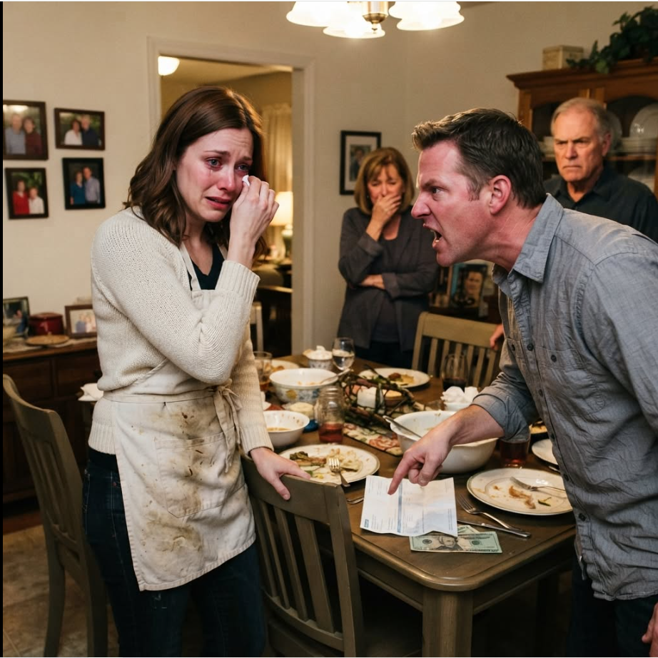 My Parents Came To Visit, And My Husband Handed Me Only $20, Calling Me A Leech. I Walked To The Kitchen In Silence And Made A Huge Feast. But The Moment He Saw The Dining Table, The Shock Left Him Completely Speechless.