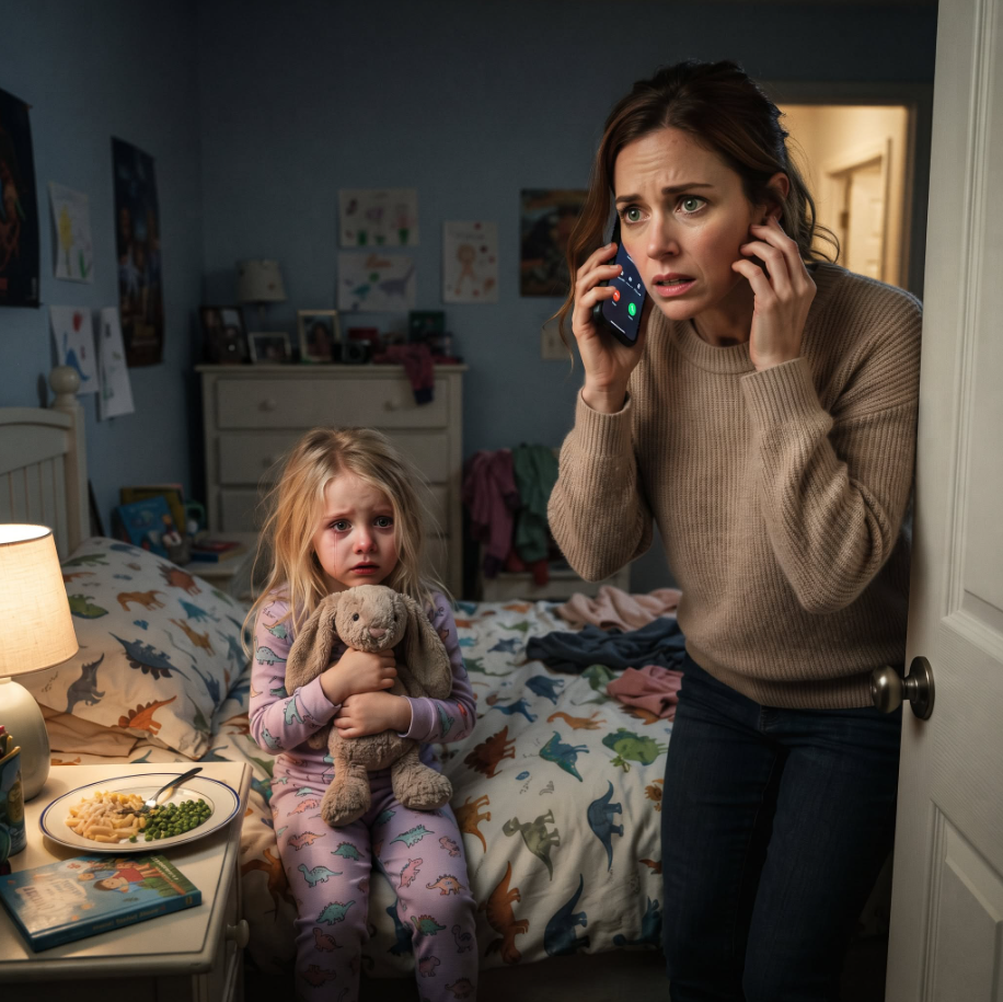 My Husband’s 5-Year-Old Daughter Barely Ate After Moving In. Every Night She Whispered, “Sorry, Mom… I’m Not Hungry.” He Said She’d Adjust, But When He Left For A Business Trip, She Revealed The Truth—And I Called The Police Immediately.