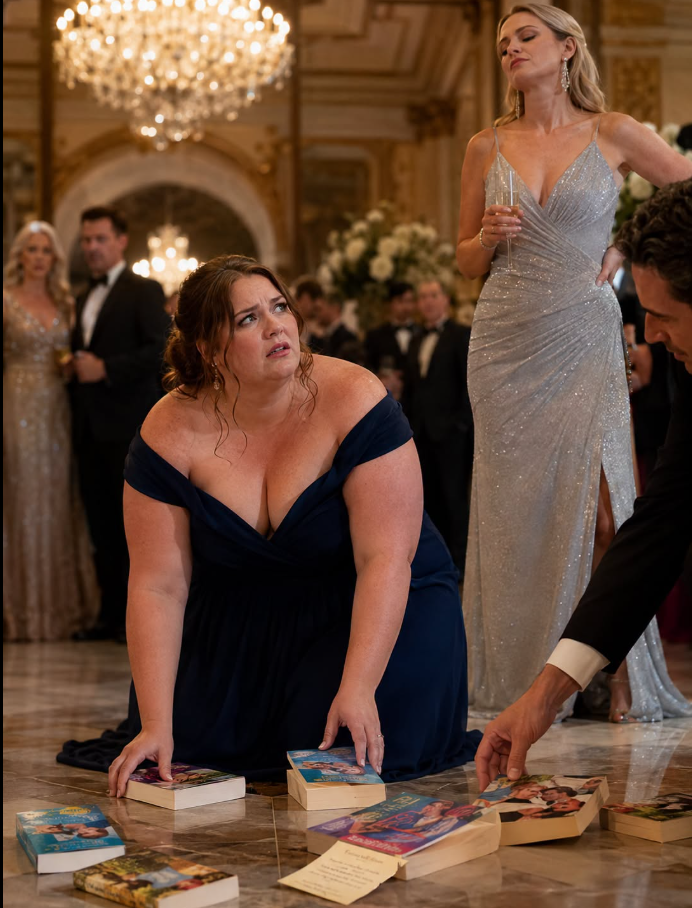 A Wealthy Donor Scattered Her Books Across the Gala Floor—Then the Stranger Who Kept Buying Romance Novels Knelt Beside Her