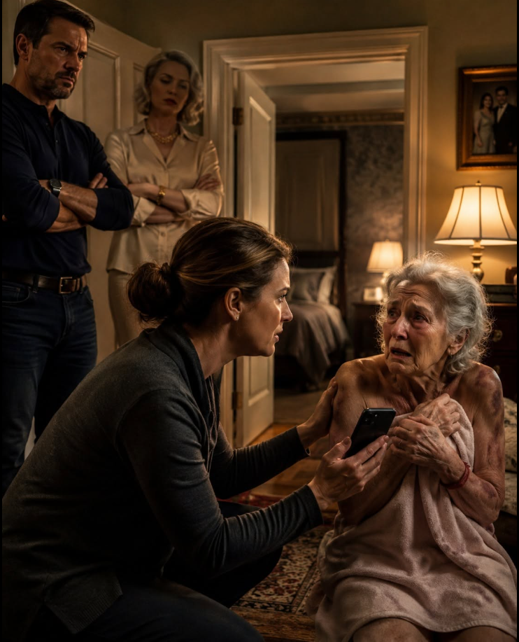 1.I came home to visit my elderly mother, but when I offered to help bathe her, she shrank back in terror. “Please… don’t take off my coat,” she pleaded, her body trembling. The moment I carefully slipped it from her shoulders, I saw dark bruises and rope marks covering her fragile skin.