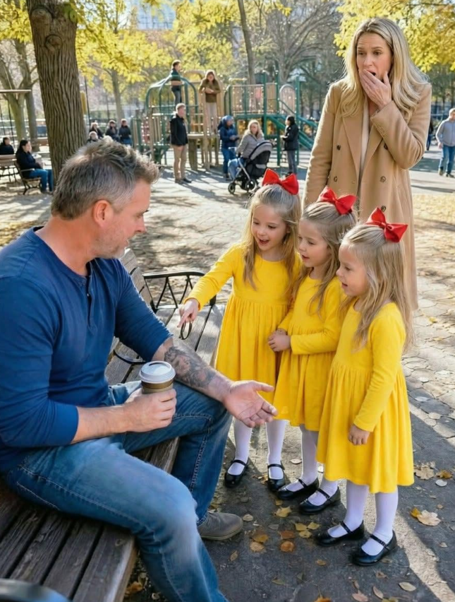 The triplets walked up to a single father and innocently said, “Hello, sir, OUR MOTHER HAS A TATTOO EXACTLY LIKE YOURS.” He froze on the spot, because the broken compass inked on his arm was tied to a night he had spent years trying to forget. Suddenly, a secret he thought was buried forever came rushing back.