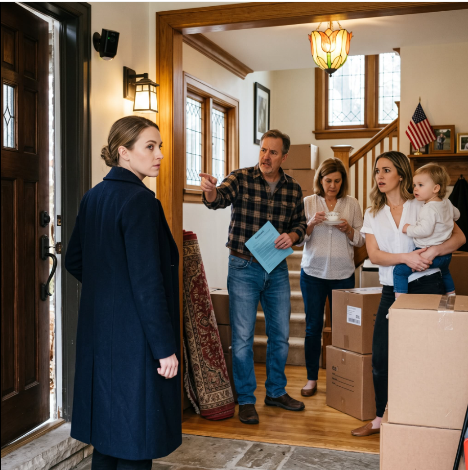 My parents and sister disowned me at 18; 10 years later, I bought my first house—and came home to find them inside; Dad pointed at the door: “You have 48 hours to leave”; my sister, holding her kids, smirked: “This house belongs to a real family now”; I said nothing; I just left; 23 missed calls later, I sent one text: “Talk to my lawyer.”