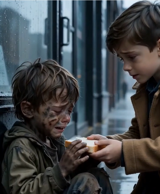 The Homeless Boy Knew Her Son's Name Everyone walking down the rainy street ignored the filthy little boy sitting barefoot outside the café.