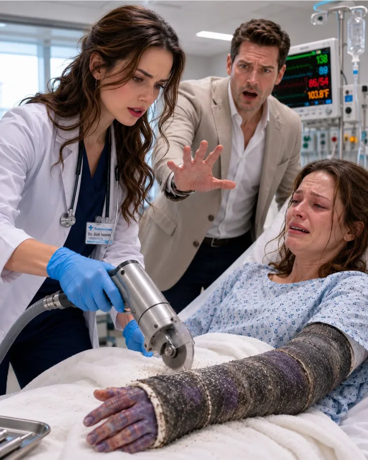 The high-pitched whine of the electric cast saw sliced through the heavy silence of Trauma Room 2. White fiberglass dust exploded into the air like fine snowfall, settling onto the dark blue linoleum floor.