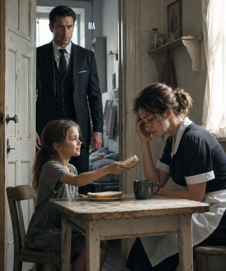 The Mafia Boss Followed the Maid’s Little Girl Home and What She Did With One Slice of Bread Broke Him