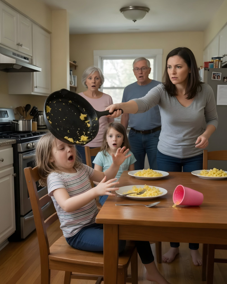 During Breakfast, My Innocent 4-Year-Old Daughter Mistakenly Sat At My Niece’s Table And Started Eating. My Sister Saw It And Thr3w The Hot Pan Onto Her Face, Leaving Her Unconscious.