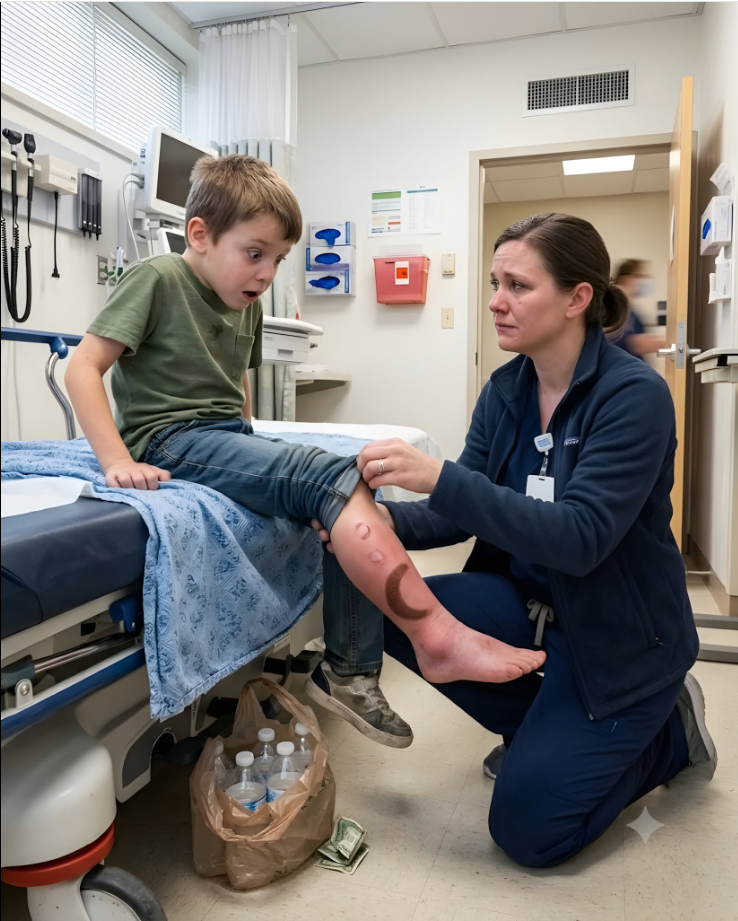 Please don’t hurt me—I’ll be good,” the little boy whispered when I lifted his torn pant leg, revealing an untreated fracture and the crescent-shaped birthmark of the son stolen from me five years earlier.