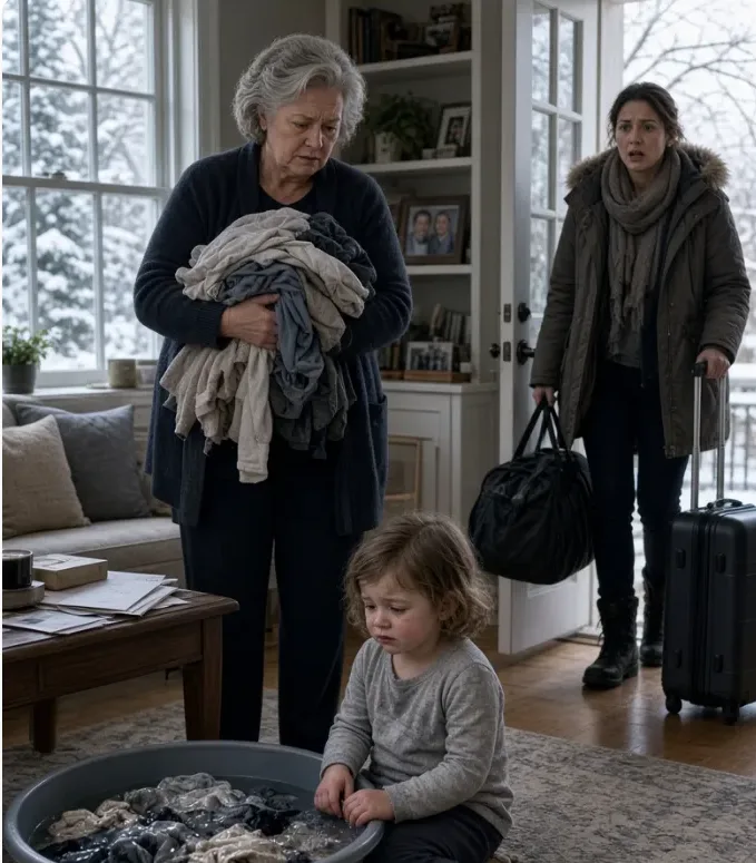 The silence in the narrow hallway was suffocating, broken only by the soft rustle of paper as three-year-old Wren pulled a loaf of bread from the canvas bag, her small hands trembling.