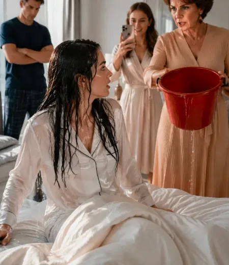 The room descended into a silence so dense it felt heavy enough to choke on. The faint drip-drip-drip of freezing water falling from my soaked hair onto the duvet was the only sound breaking the stillness.