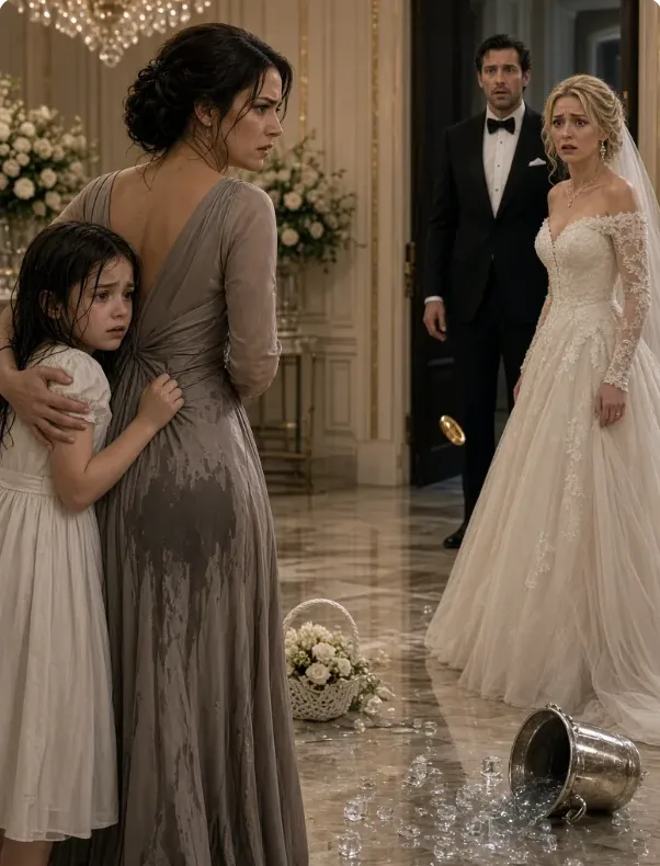 The air inside the bridal suite was thick with the scent of crushed white roses, expensive hairspray, and the metallic tang of unspoken panic.
