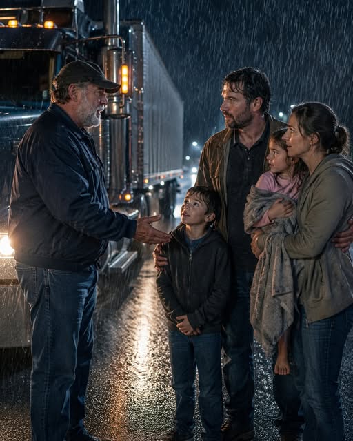 A Truck Driver Saw a Family Walking in the Rain — One Decision Changed Their Lives