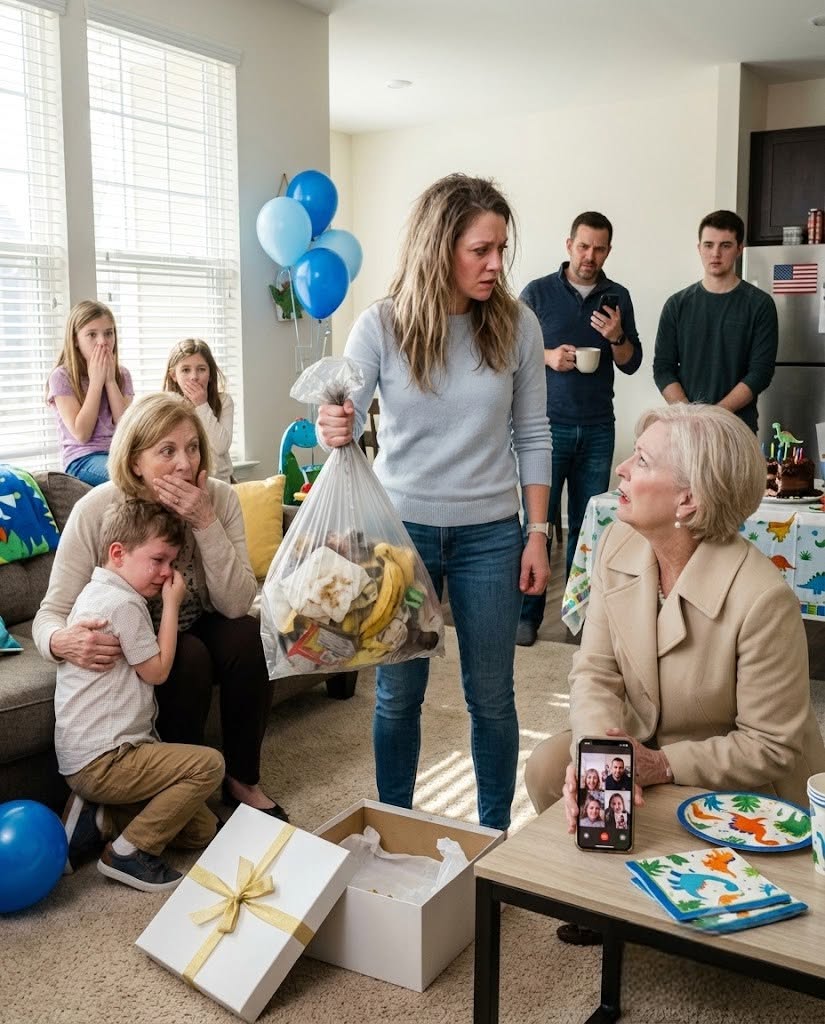 On my son's fifth birthday, my mother-in-law handed him a box tied with a gold bow and said, "It's a lesson so he learns his place." When I saw what was inside, my blood ran cold… and I understood my marriage was already broken.
