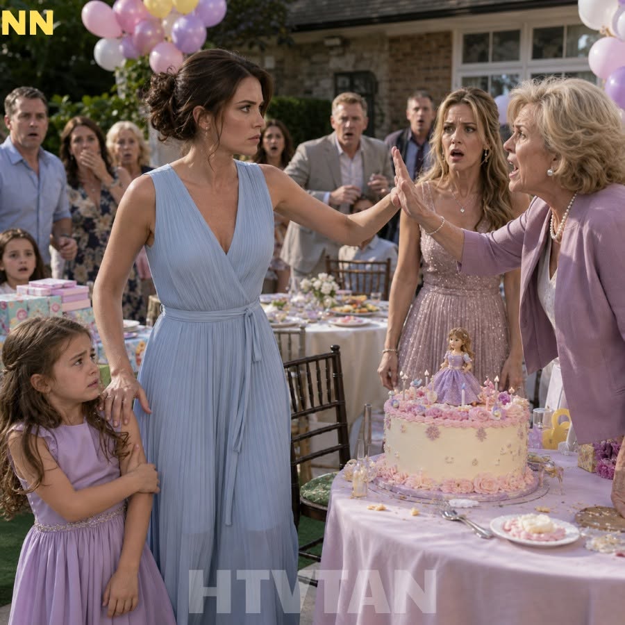 My mother slapped my daughter on the arm at her cousin’s birthday party just because she reached for a cake topper on the table. Balloons floated over the living room, paper plates were stacked beside the frosting, and every relative suddenly found a reason to look away. Then Mom leaned down and hissed, "This Is Not For You, You Don't Belong In This Family," while my little girl froze beside me. No 1 said a word. I didn’t scream. I didn’t cry. I just looked at my mother and said 4 words. My sister’s smile disappeared. My mother dropped her fork.