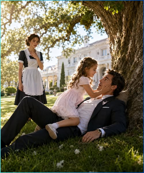 The billionaire pretended to sleep beneath an old oak tree until a maid’s little girl climbed onto his chest and woke the life he had buried