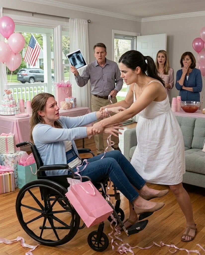 The Invitation Read: "Celebration Of Life. Positive Energy Only." Cousin Texted: "Everyone's Helping Set Up." I Said Nothing. At The Shower, Sister Yanked Me From My Wheelchair To Prove I Could Walk. I Screamed. A Man Stepped Forward With His Tablet: "I'm Dr. Brennan. I Operated On Her L4-L5 Fusion Two Months Ago. Here Are The Post-Op X-Rays. What You Just Did Could Have Destroyed The Hardware..." My Sister Started Screaming, Because...