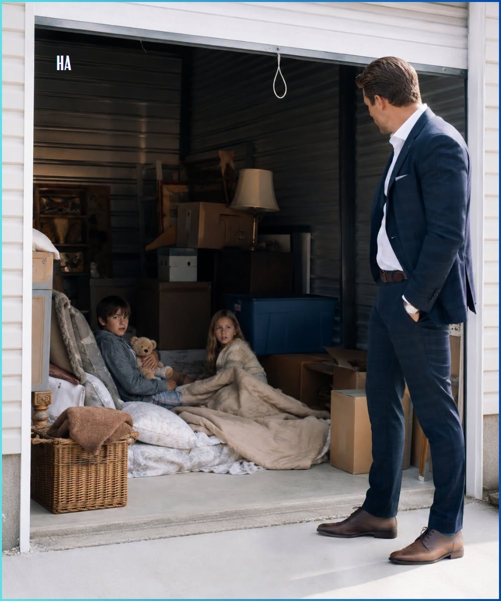 The billionaire opened a storage unit he planned to sell and found two children had been sleeping inside.