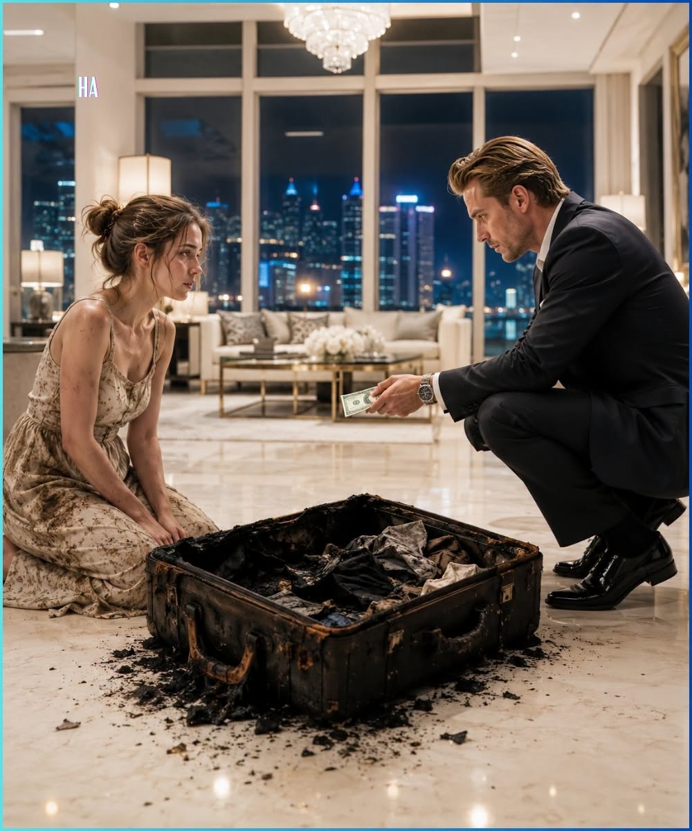 The Billionaire Offered Her Fifty Dollars for a Burned Suitcase and Regretted It Before the Night Was Over
