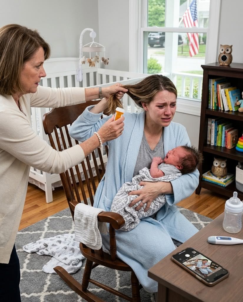 At 2 a.m., trapped in my office during another endless work night, I opened the hidden baby monitor app to figure out why our newborn kept crying every time I left home. What I saw made my blood turn ice cold. On the screen, my mother stormed into the nursery, grabbed my exhausted wife by the hair beside our son's crib, and hissed, "You live off my son and still dare to complain?"