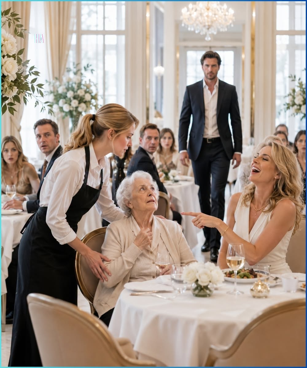 The Rich Woman Laughed When a Waitress Protected a Lonely Old Lady, Until the Woman’s Son Walked In and Everyone Stopped Breathing