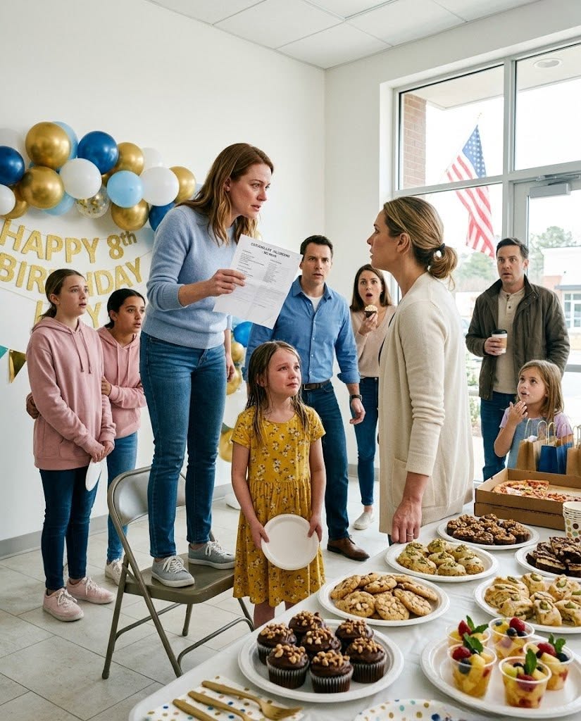 At my 8-year-old’s $2,500 birthday party, my sister-in-law told her, “You can’t eat any of the food. Ask your mom for a plate.” All the other kids were served a huge menu of cakes and sweets. I didn’t shout. I got up and announced this. The whole room fell dead silent...