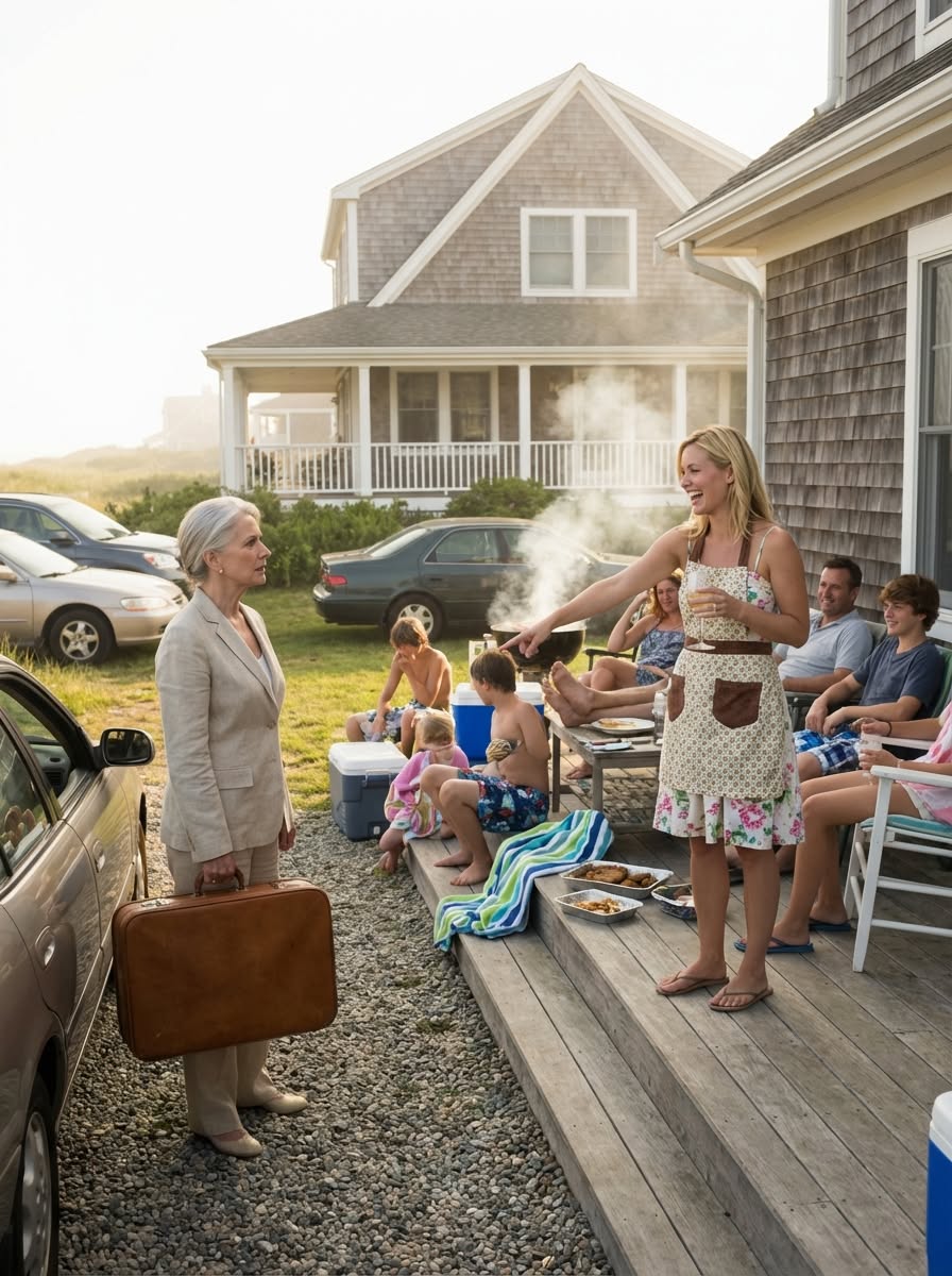 I pulled into my beach house expecting nothing more than a quiet weekend… but instead, I found my daughter-in-law already moved in—with her entire family like they owned the place. Then she looked straight at me and said, “Why is she here? There’s no room for her.”