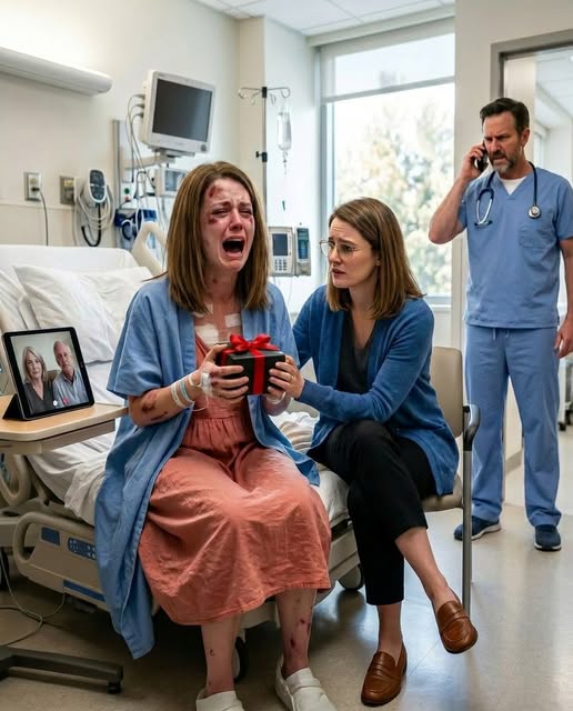 On my way home for Thanksgiving, I cra:shed and was rushed into emergency surgery for broken ribs and internal ble:eding. When the doctor called my parents, they said, “We’ll come if she d:ies.” I woke up alone—until a clerk handed me a box from a man in a black jacket.
