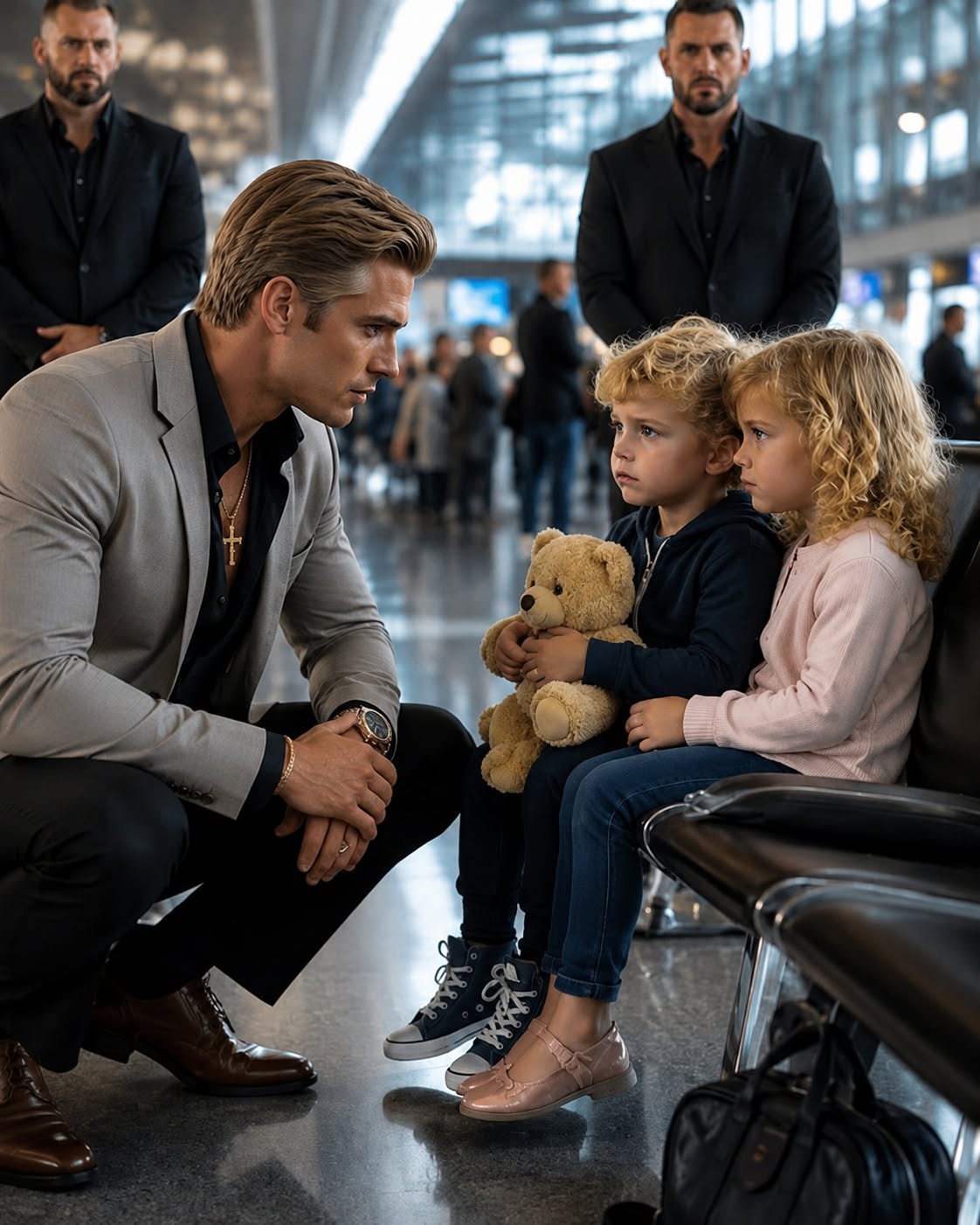 Two five-year-old twins were left on a bench at O’Hare without a kiss, without a goodbye, and without anyone turning back to see if they were crying.