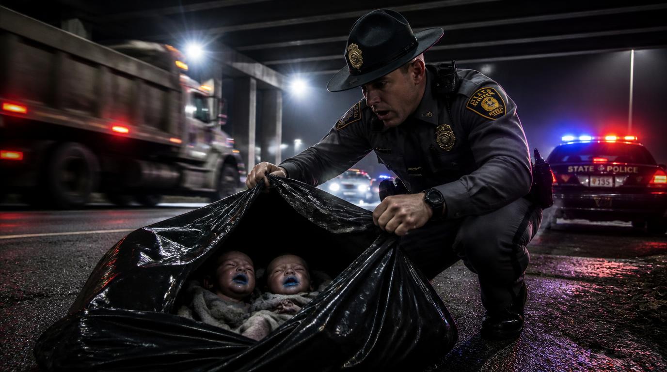 Under The Glaring Highway Lights, A Heavy Trash Bag Drifted Into Traffic—I Assumed It Was Debris From A Reckless Construction Crew. Unzipping The Ripped Plastic Revealed A Nightmare That Still Haunts My Sleep.