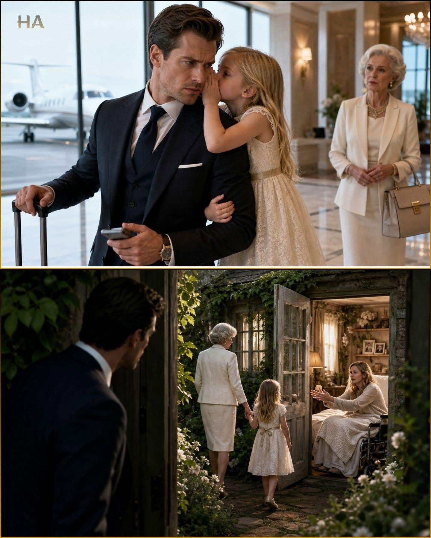 The billionaire's young daughter whispered, "Dad, don't go... Grandma