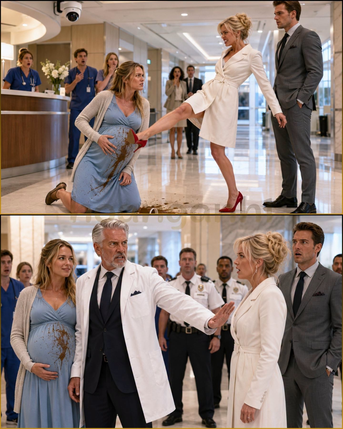 Billionaire's Mistress Kicked His Pregnant Wife in a Hospital Hall, but the Billionaire Froze When the Director Said