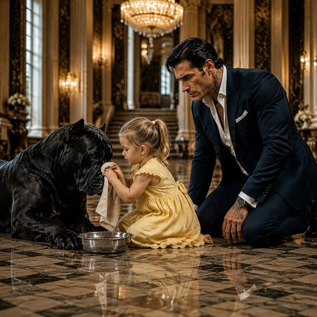 The Maid’s Three-Year-Old Daughter Touched the Mafia Boss’s Dog Every Grown Man Feared—Then the Dog Chose Her, and Somewhere Beyond the Gates, a Camera Clicked