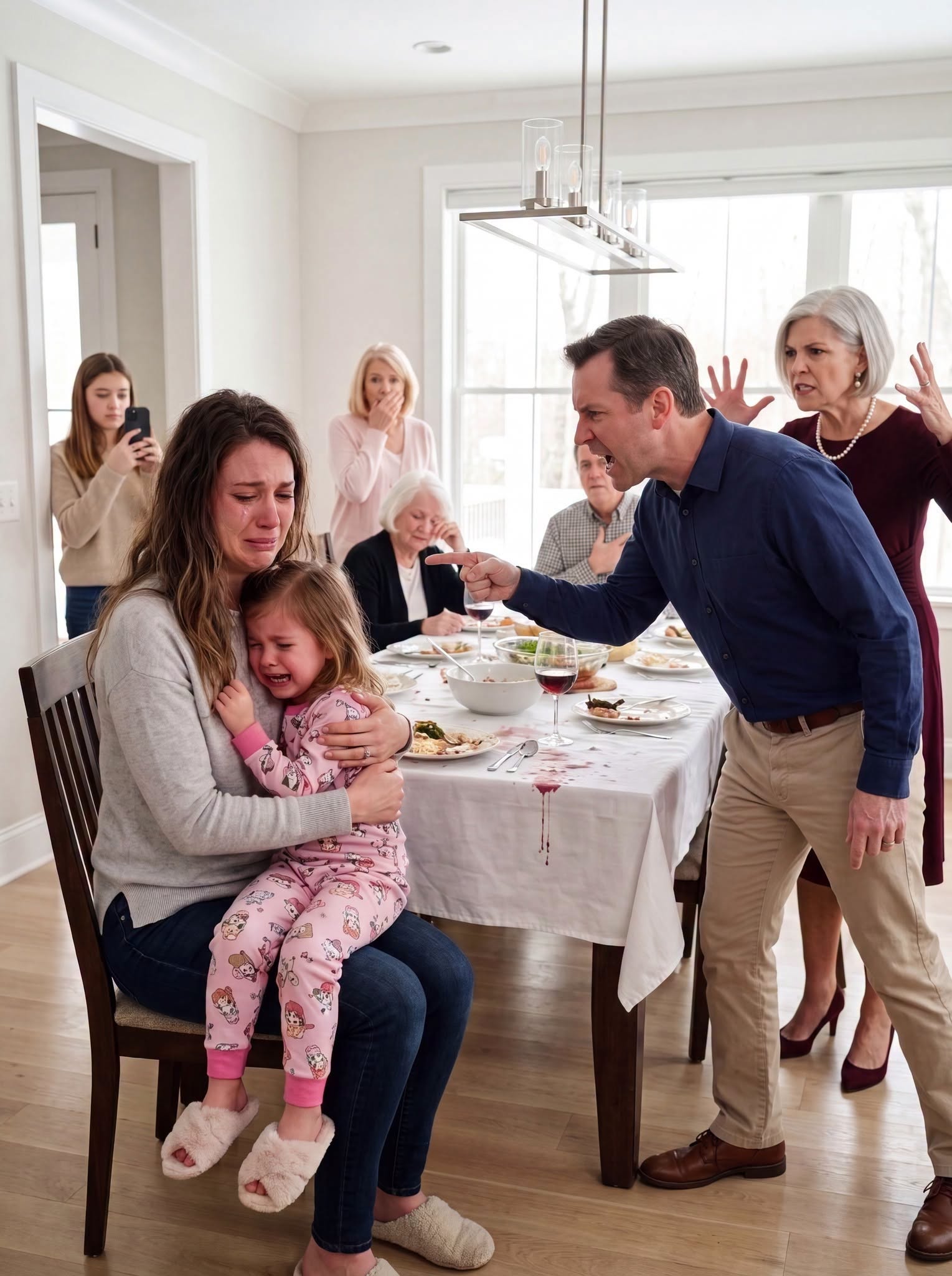 My Husband Hurted Me for Taking Our 104°F Daughter to the ER Instead of Serving His Mother's Dinner Guests—One Phone Call Exposed Every Secret He'd Been Hiding