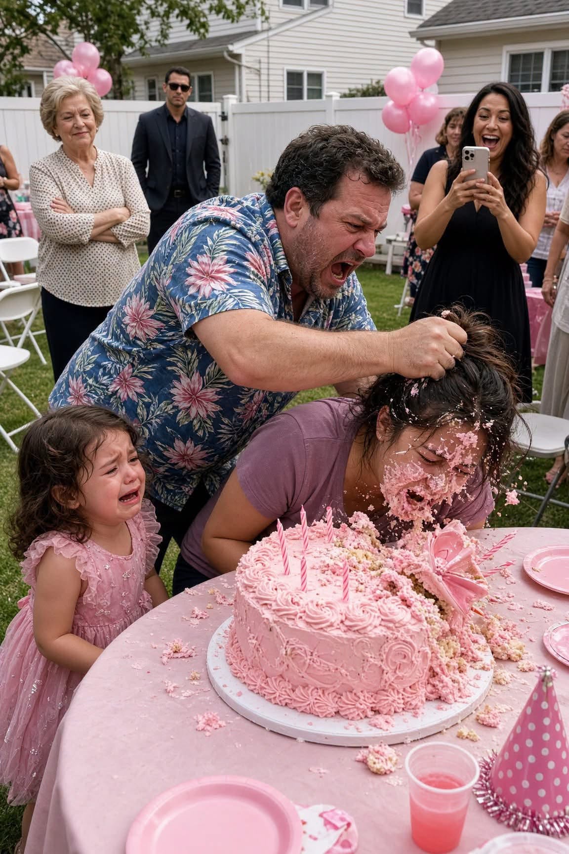 My husband shoved my face into our daughter's birthday cake in front of 47 guests