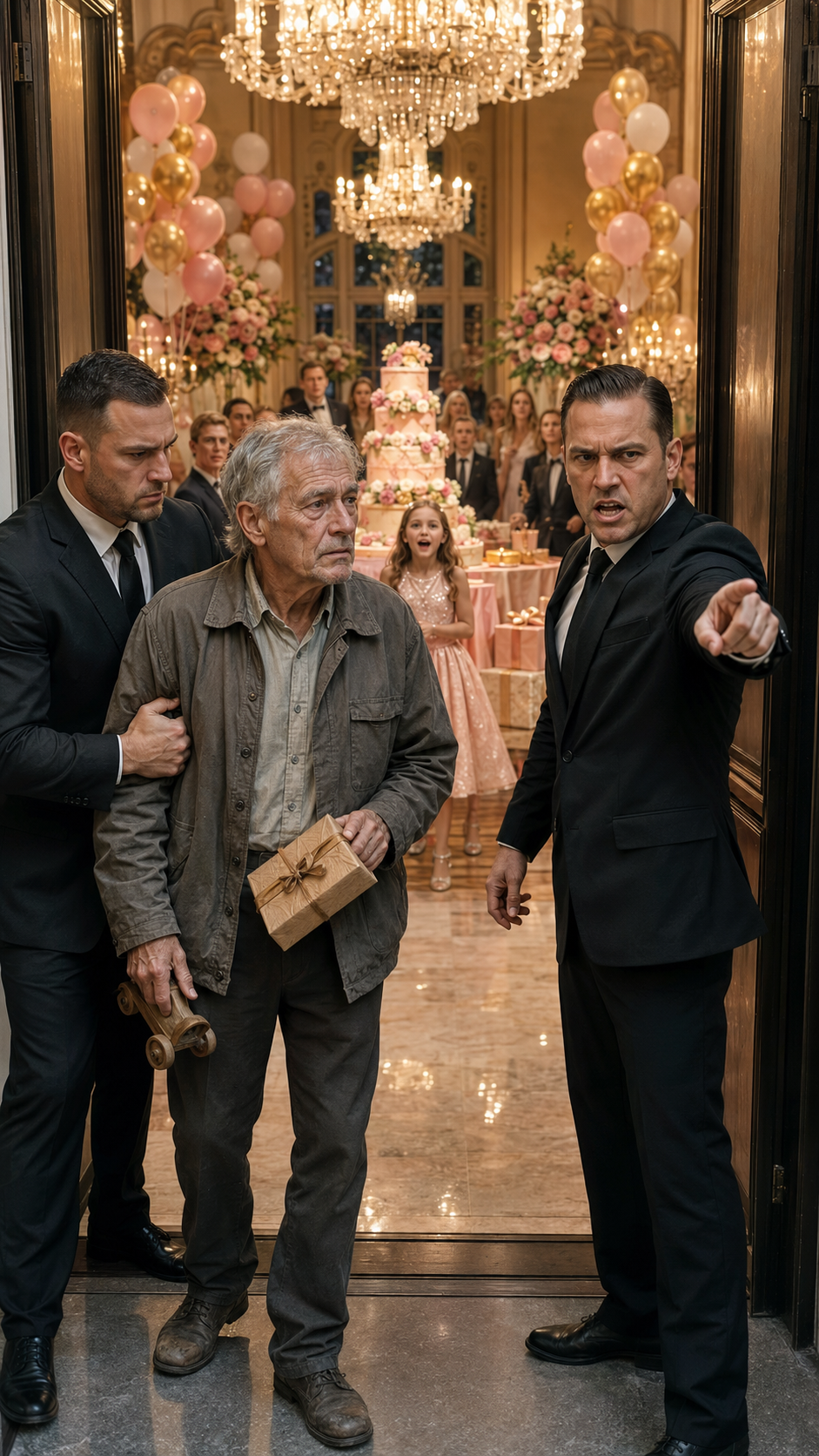 “They kicked the old man out of the birthday party.”